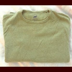 J. Crew Longsleeve Waffle T-shirt- Green- Size Med